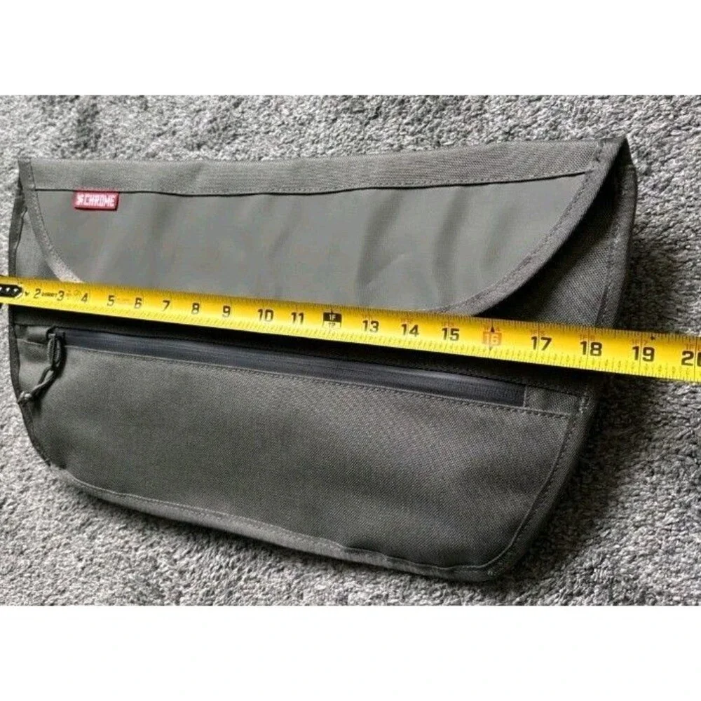 Chrome Simple Messenger Bag Grey Green 12L Water Resistant Adjustable Strap